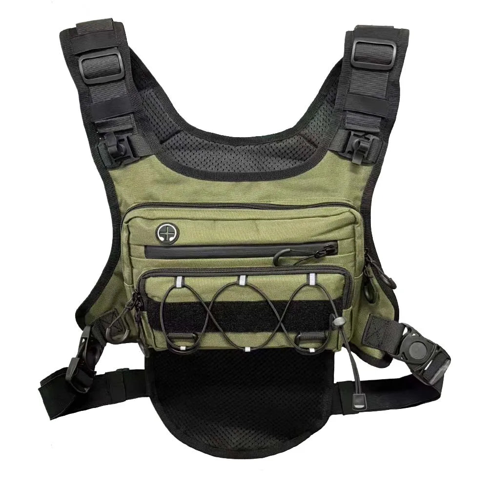 Outdoor Tactical Chest Bag, Multi-Functional Vest, Multi-Pocket Sports Cycling Backpack, Water Bag, Running Vest