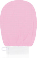 Exfoliating Glove Body Scrubber Exfoliator 1 PC Korean Washcloth Skincare Remover Deep Scrub Loofah Cleansing Mitts Exfoliate Cloth Exfoliation Scrubbing Bath Shower Soap Sponge Hand Towel(Pink)