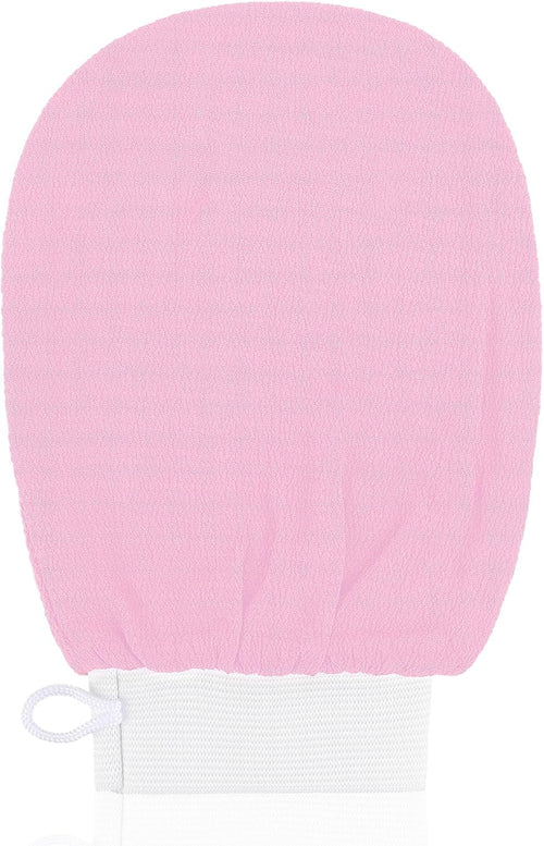 Exfoliating Glove Body Scrubber Exfoliator 1 PC Korean Washcloth Skincare Remover Deep Scrub Loofah Cleansing Mitts Exfoliate Cloth Exfoliation Scrubbing Bath Shower Soap Sponge Hand Towel(Pink)