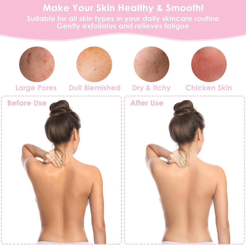 Exfoliating Glove Body Scrubber Exfoliator 1 PC Korean Washcloth Skincare Remover Deep Scrub Loofah Cleansing Mitts Exfoliate Cloth Exfoliation Scrubbing Bath Shower Soap Sponge Hand Towel(Pink)