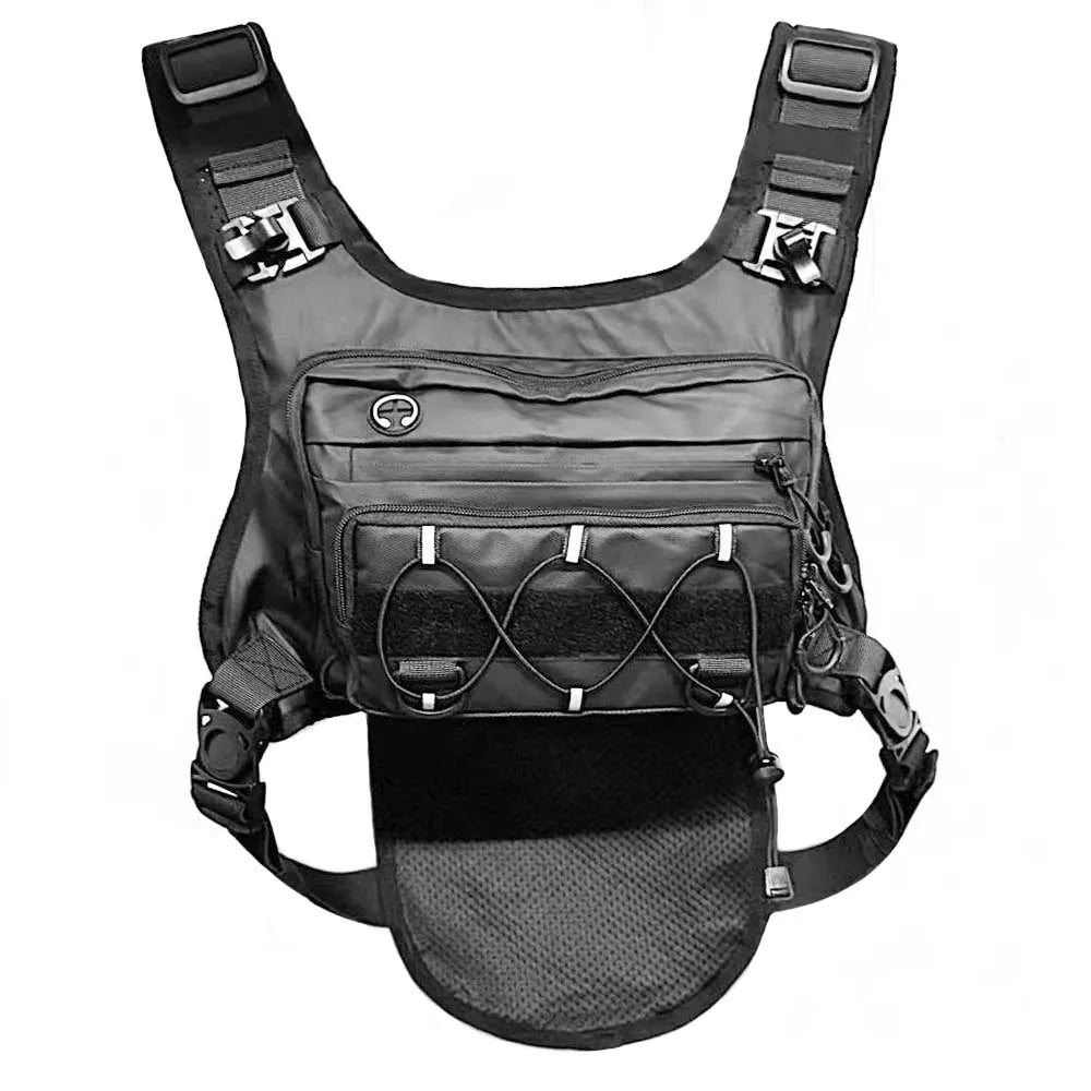 Outdoor Tactical Chest Bag, Multi-Functional Vest, Multi-Pocket Sports Cycling Backpack, Water Bag, Running Vest