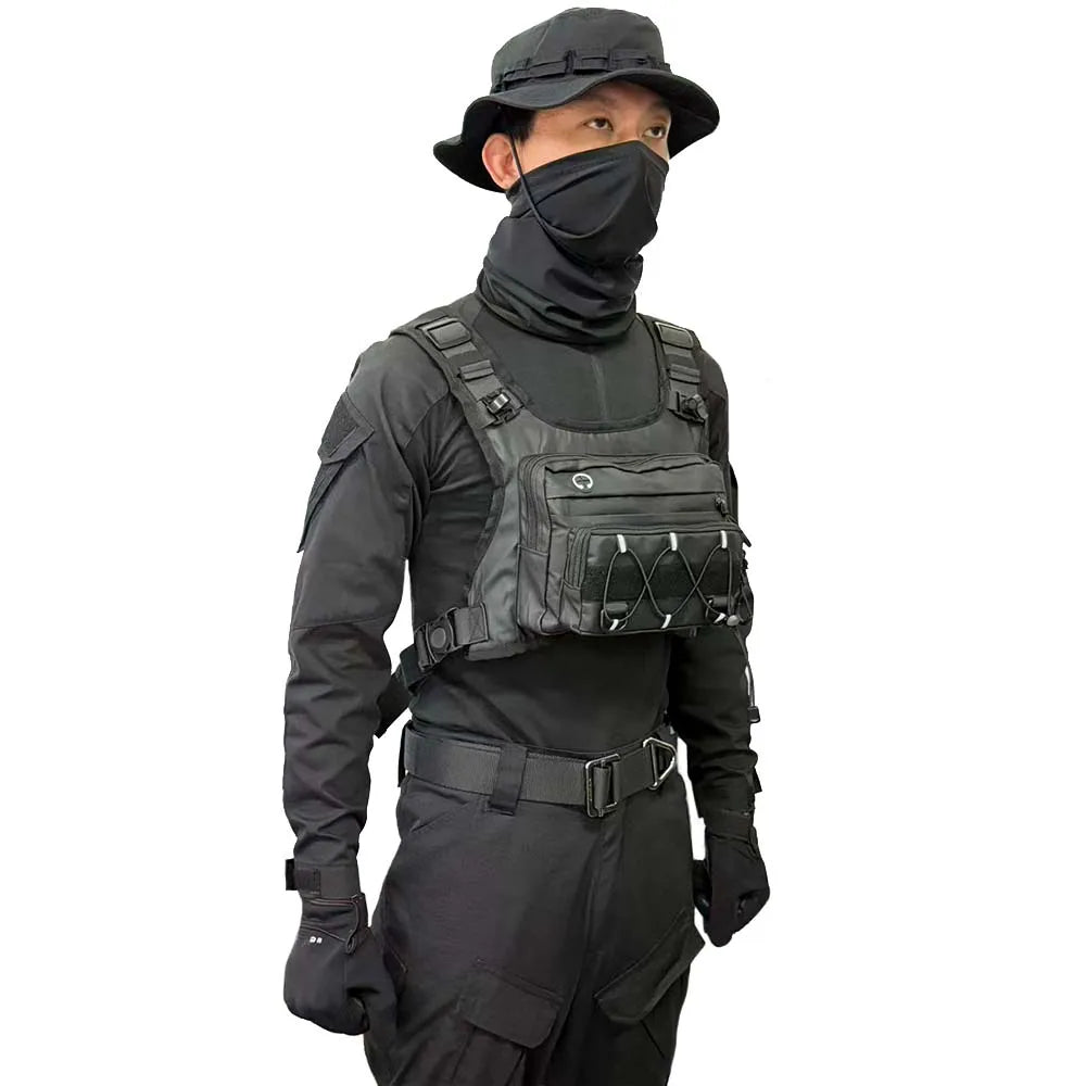 Outdoor Tactical Chest Bag, Multi-Functional Vest, Multi-Pocket Sports Cycling Backpack, Water Bag, Running Vest