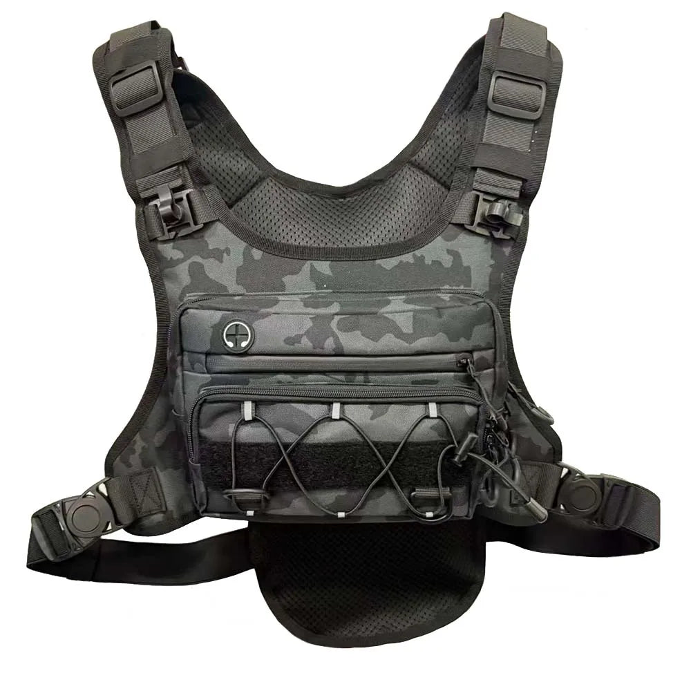 Outdoor Tactical Chest Bag, Multi-Functional Vest, Multi-Pocket Sports Cycling Backpack, Water Bag, Running Vest
