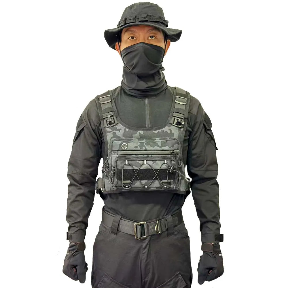 Outdoor Tactical Chest Bag, Multi-Functional Vest, Multi-Pocket Sports Cycling Backpack, Water Bag, Running Vest
