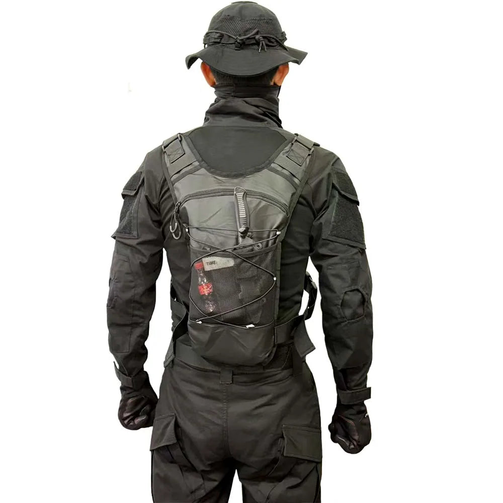 Outdoor Tactical Chest Bag, Multi-Functional Vest, Multi-Pocket Sports Cycling Backpack, Water Bag, Running Vest