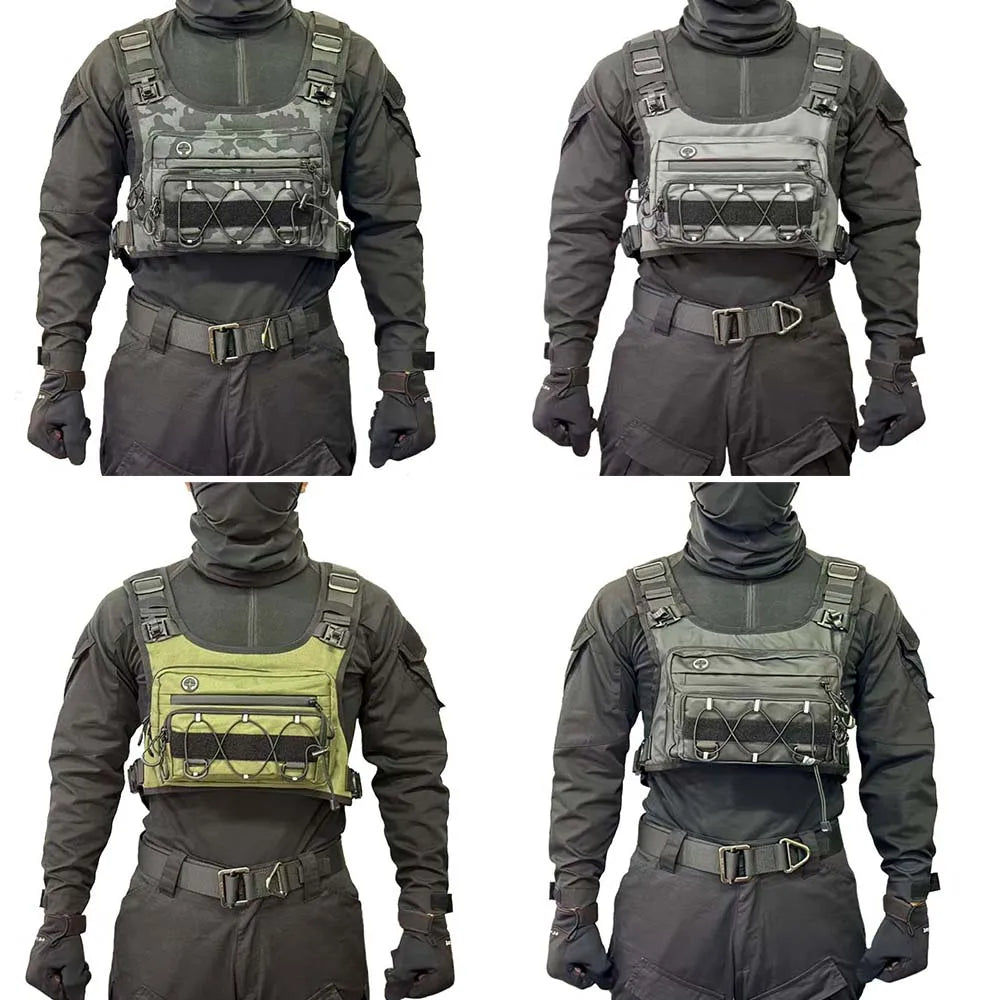 Outdoor Tactical Chest Bag, Multi-Functional Vest, Multi-Pocket Sports Cycling Backpack, Water Bag, Running Vest