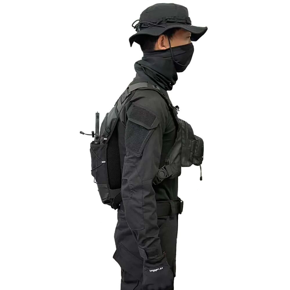 Outdoor Tactical Chest Bag, Multi-Functional Vest, Multi-Pocket Sports Cycling Backpack, Water Bag, Running Vest