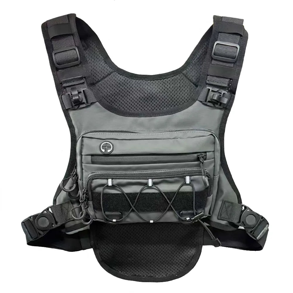 Outdoor Tactical Chest Bag, Multi-Functional Vest, Multi-Pocket Sports Cycling Backpack, Water Bag, Running Vest